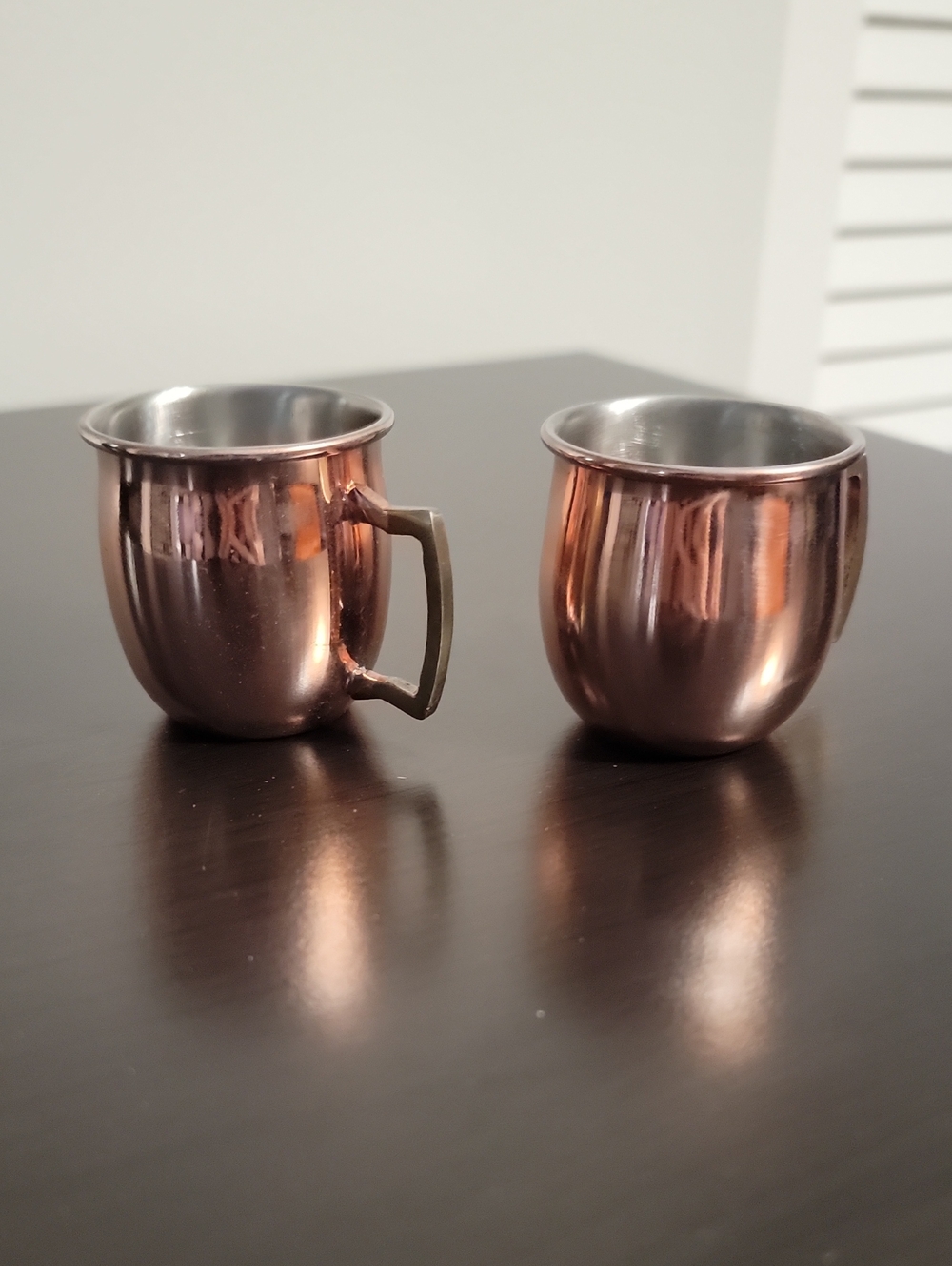 Copper Tone Moscow Mule Mug Shot Glasses - Set of 2